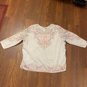 Alfred Dunner Top Butterflies Sz 2x